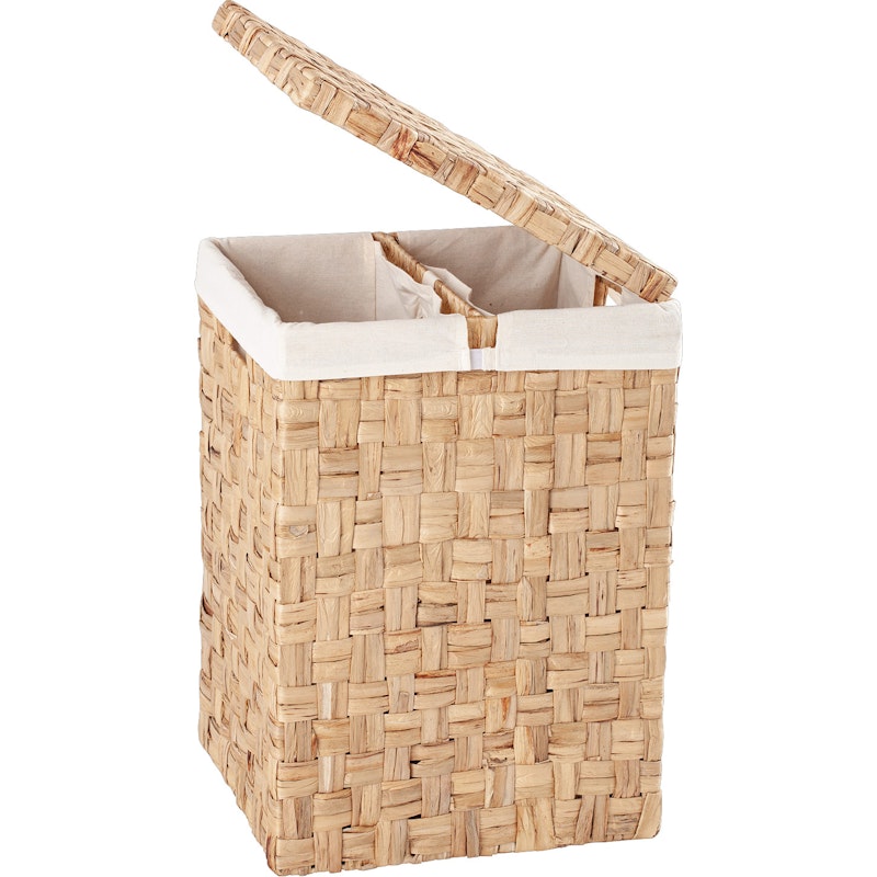 Lily Laundry Basket With Divider, Natural