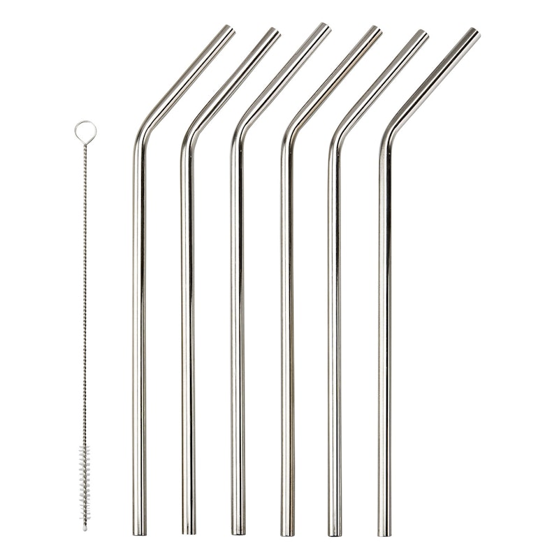 Corrigan Straw 6 Pcs, Stainless Steel