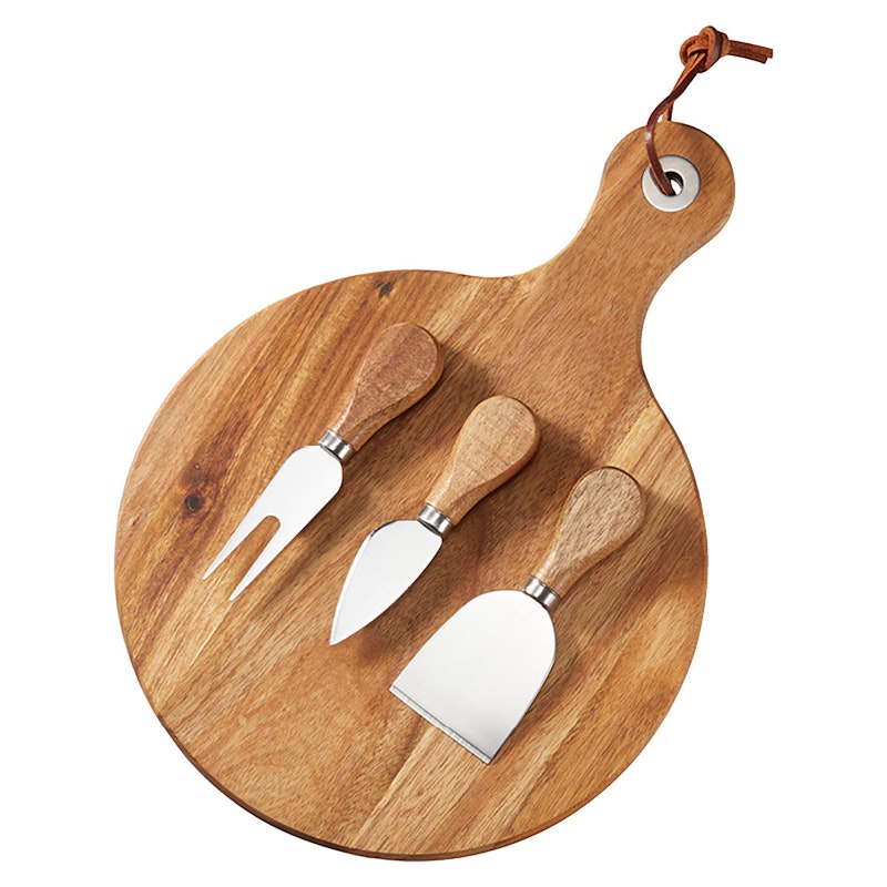 Oline Cheese Board & 3 Cheese Cutlery, Acacia Tree