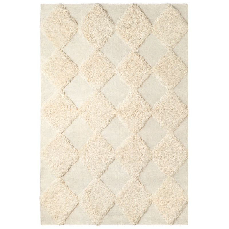 Chess Rya Wool Rug Off-white, 300x400 cm