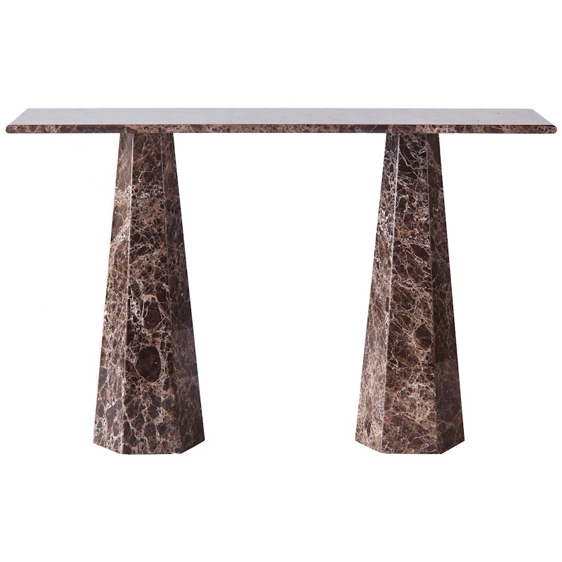 Hexagon Console Table, Dark Emperador Marble