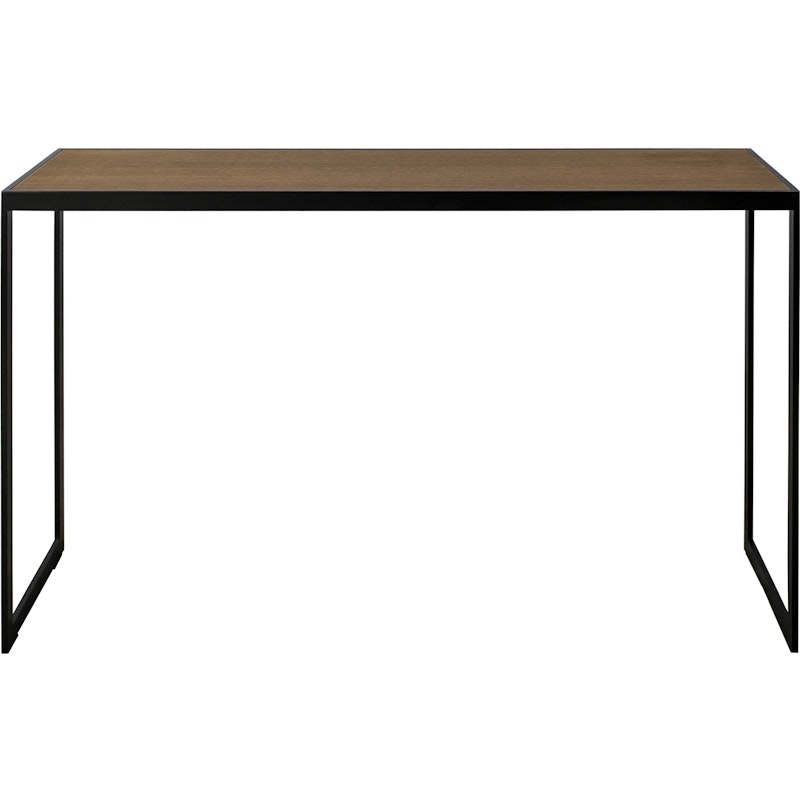 Square Console Table 122x36x70 cm, Black/Burned Walnut