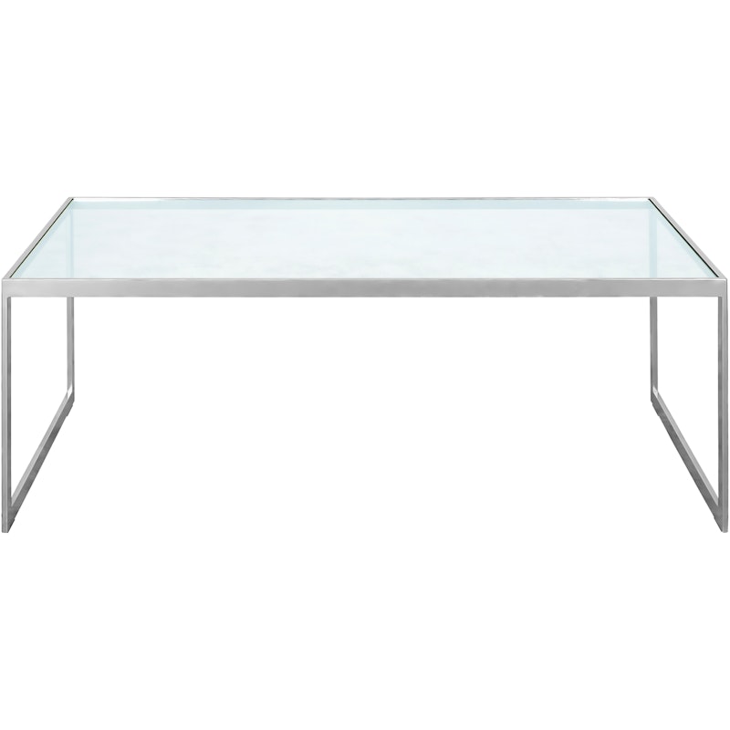 Square Coffee Table, 122x62 cm, Silver Grey/Glass