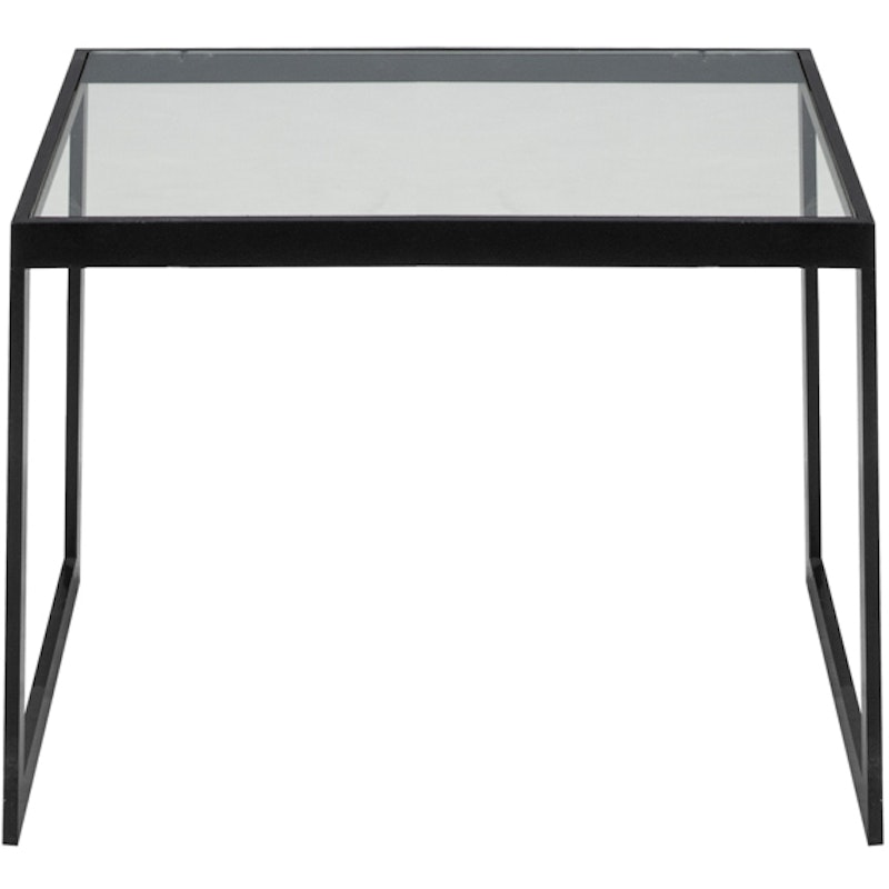 Square Side Table 41x56x43 cm, Black/Glass