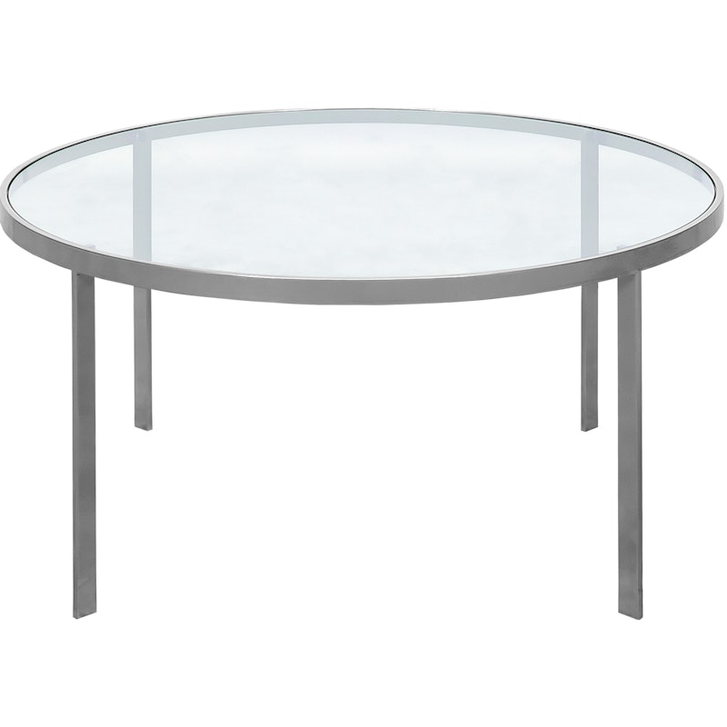 Square Coffee Table Ø93x40 cm, Silver Grey/Glass