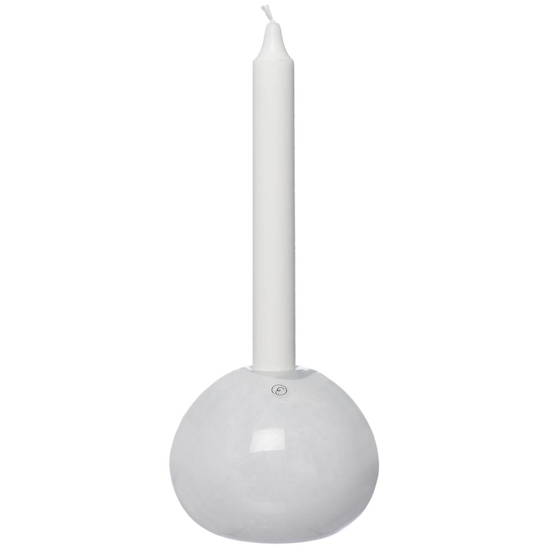 Candle Holder Glass Ø11 cm, White