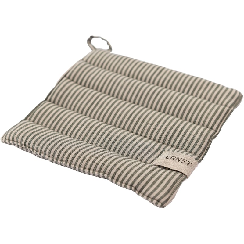 Pot Holder Stripes, Green / Beige