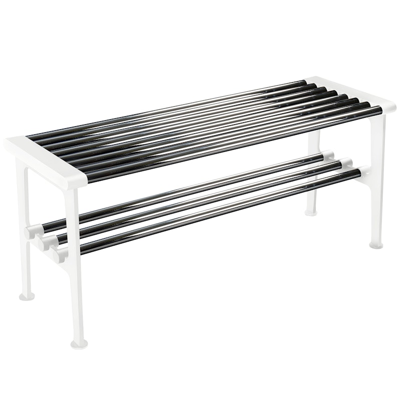 Nostalgi Bench 100 cm, Chrome / White