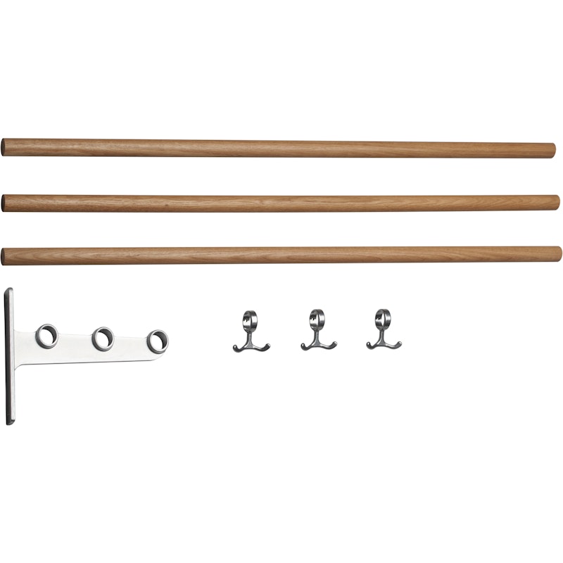 Nostalgi Extension Part For Hat Rack / Shoe Rack, Aluminium / Oak