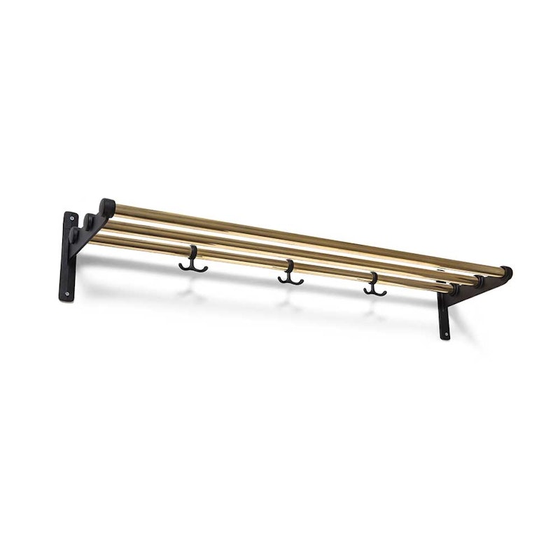 Nostalgi Hat Rack / Shoe Rack 100 cm, Black / Brass