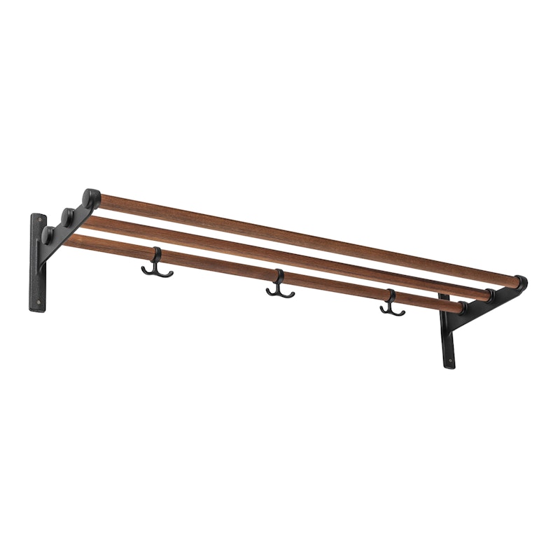 Nostalgi Hat Rack / Shoe Rack 100 cm, Black / Walnut