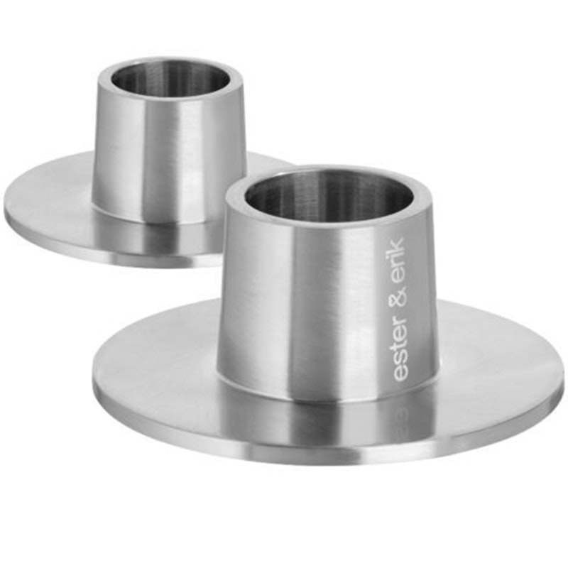 Candlestick matte Ø6 cm 2-pack, Matte Silver