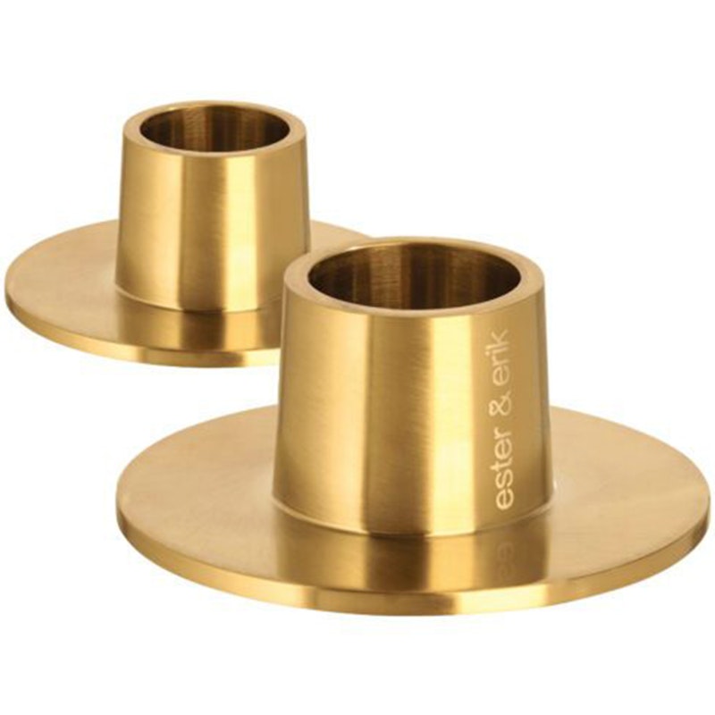 Candlestick matte Ø6 cm 2-pack, Matte Gold