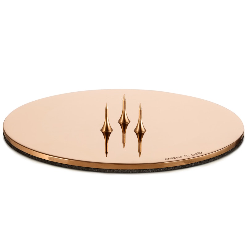 Candle Plate Ø9 cm Rose Gold, Shiny