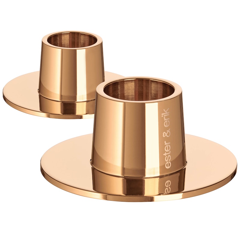 Candle Holder Ø6 cm 2-pack Rose Gold, Shiny