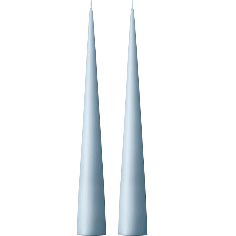 Cone Candles 37 cm 2-pack, Dusty Blue