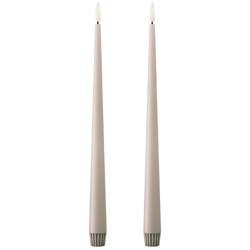 Led Candles 2-pack 30 cm, Linen Grey