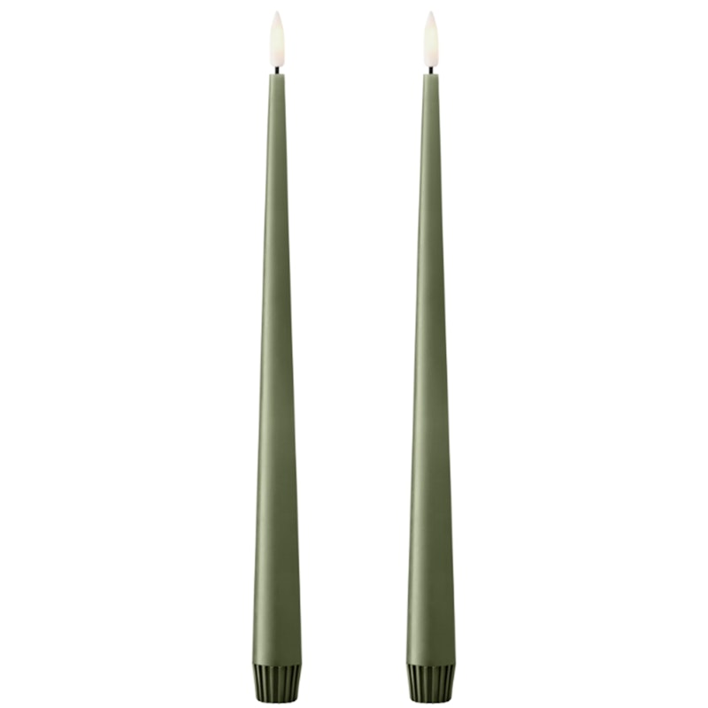 Led Candles 2-pack 30 cm, Green Soil