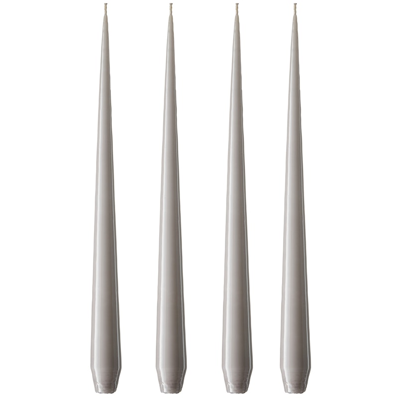 Taper Candle Lacquered 32 cm 4-pack, Oyster Pearl
