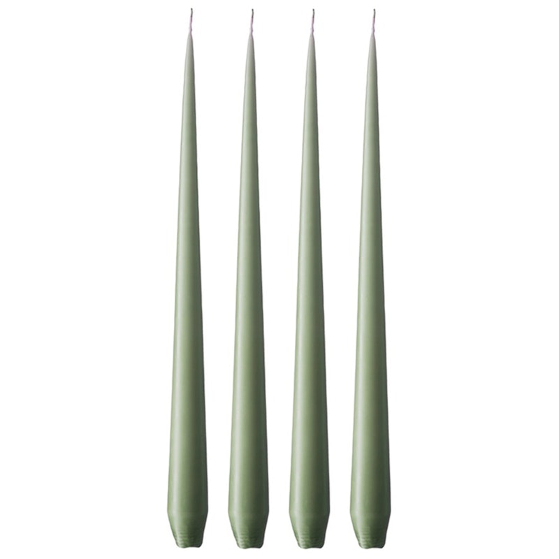 Taper Candle 32 cm 4-pack, Green Soil