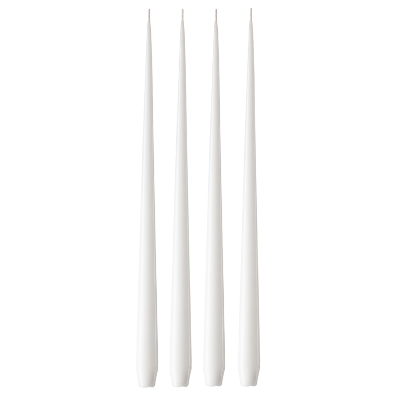 Taper Candle Lacquered 42 cm 4-pack, Pure White