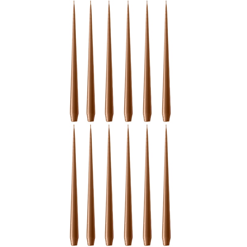 Taper Candles Lacquered 32 cm 12-pack, Raw Toffee