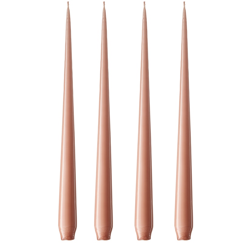 Taper Candle Lacquer 32 cm 4-pack, Rosy Caramel