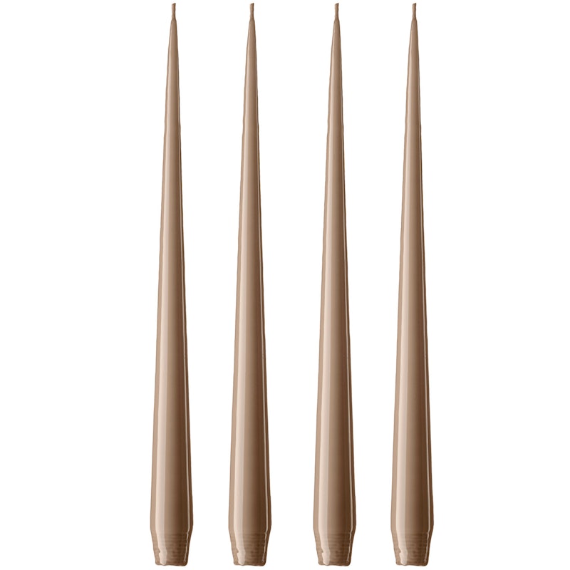 Taper Candle Lacquer 32 cm 4-pack, Soft Clay