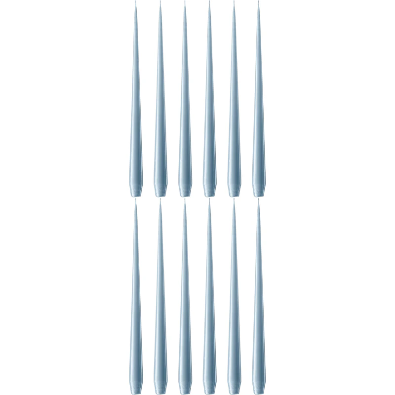 Taper Candles Lacquered 32 cm 12-pack, Dusty Blue