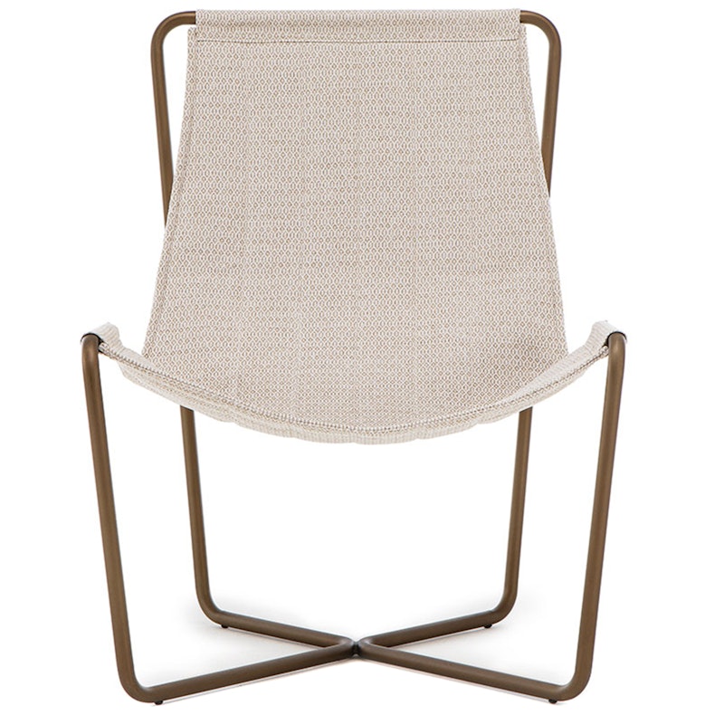 Sling Lounge Chair, Brushed Brass / Sand