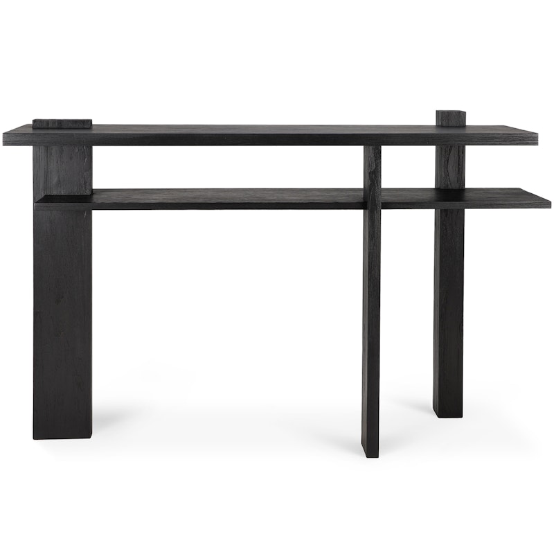 Abstract Side Table Teak, Black Stained