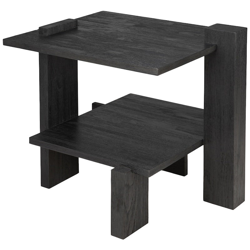 Abstract Side Table Teak, Black