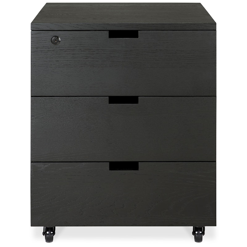 Billy Drawer With Lock, Black Stained Oak