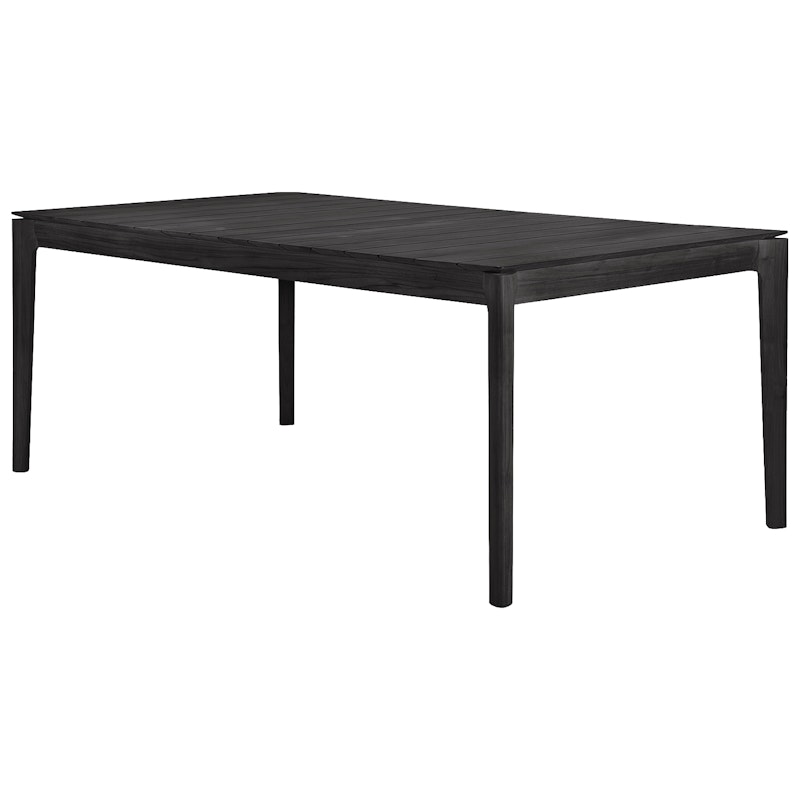 Bok Outdoor Dining Table 100x200 cm, Black Varnished Teak