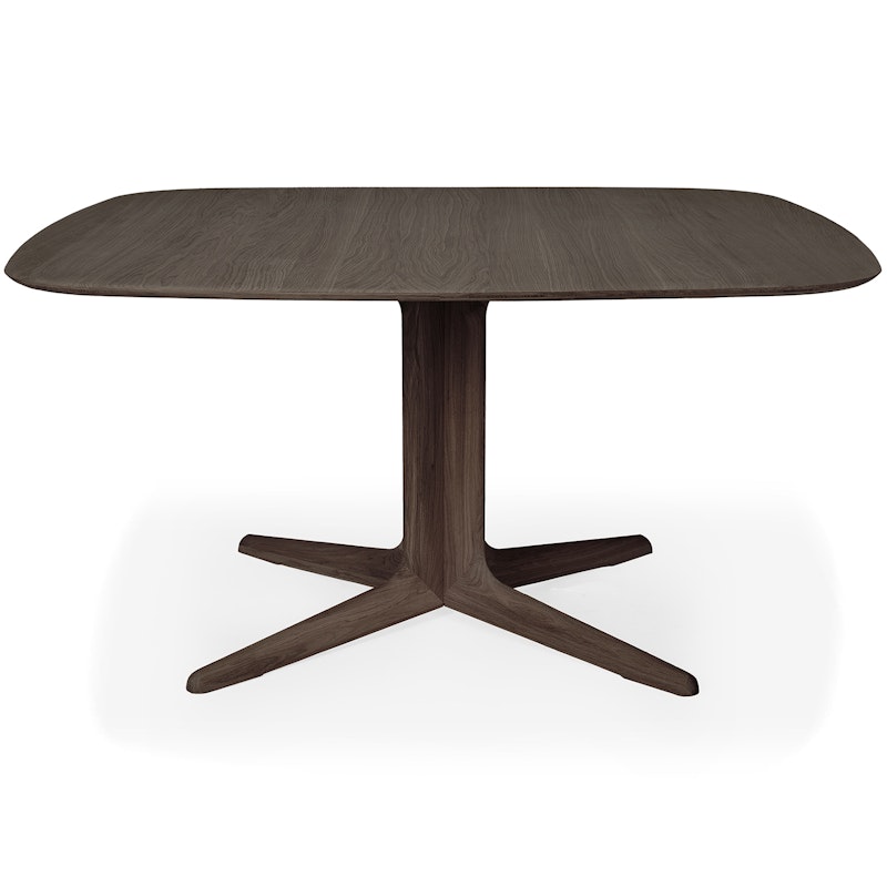 Corto Dining Table 150x150 cm, Dark Stained Oak