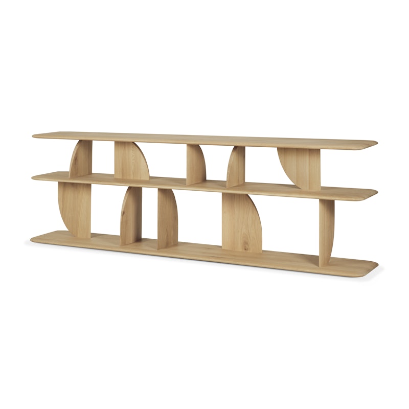 Geometric Bookshelf Low, Oak