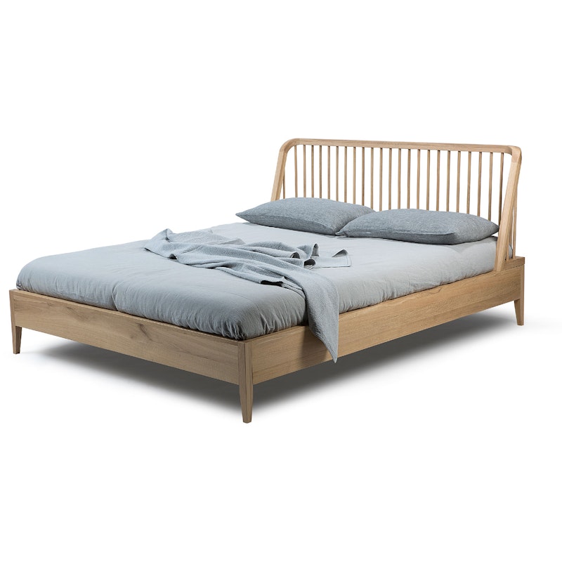 Spindle Bed Frame Oak, 180x200cm