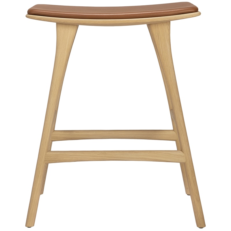 Osso Bar Stool, Oak / Cognac Leather