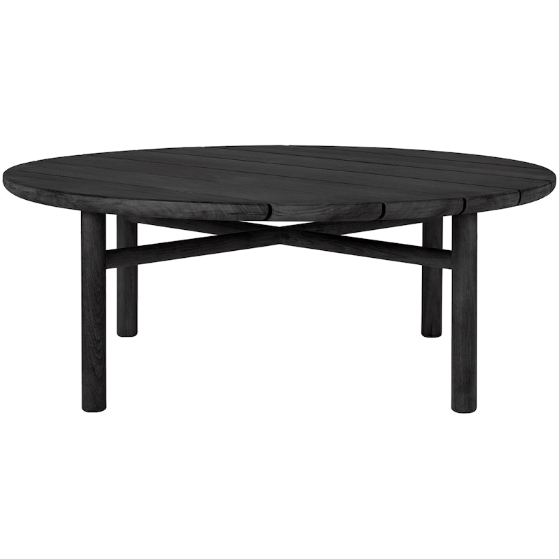 Quatro Outdoor Coffee Table Ø95 cm, Black Varnished Teak