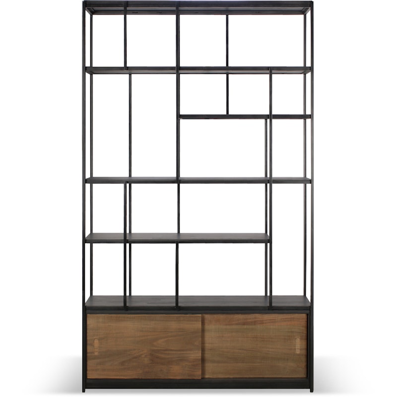 Studio Rack Bookcase, Two sliding doors