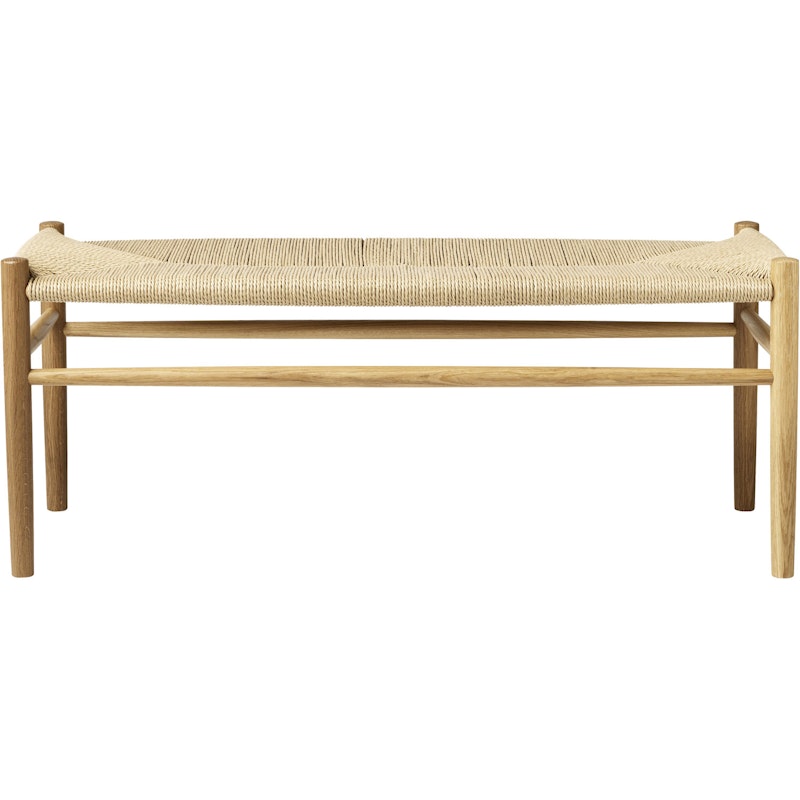 J83B Bench, Natural Lacquered Oak / Seat Natural