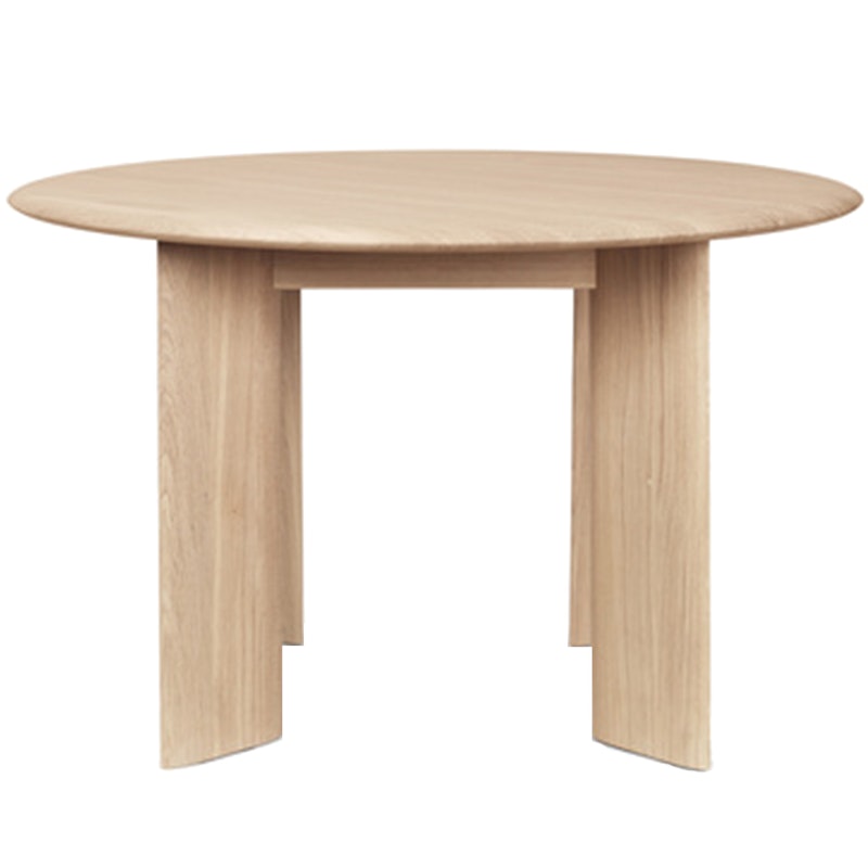 Bevel Table Ø117 cm, White Oiled Oak