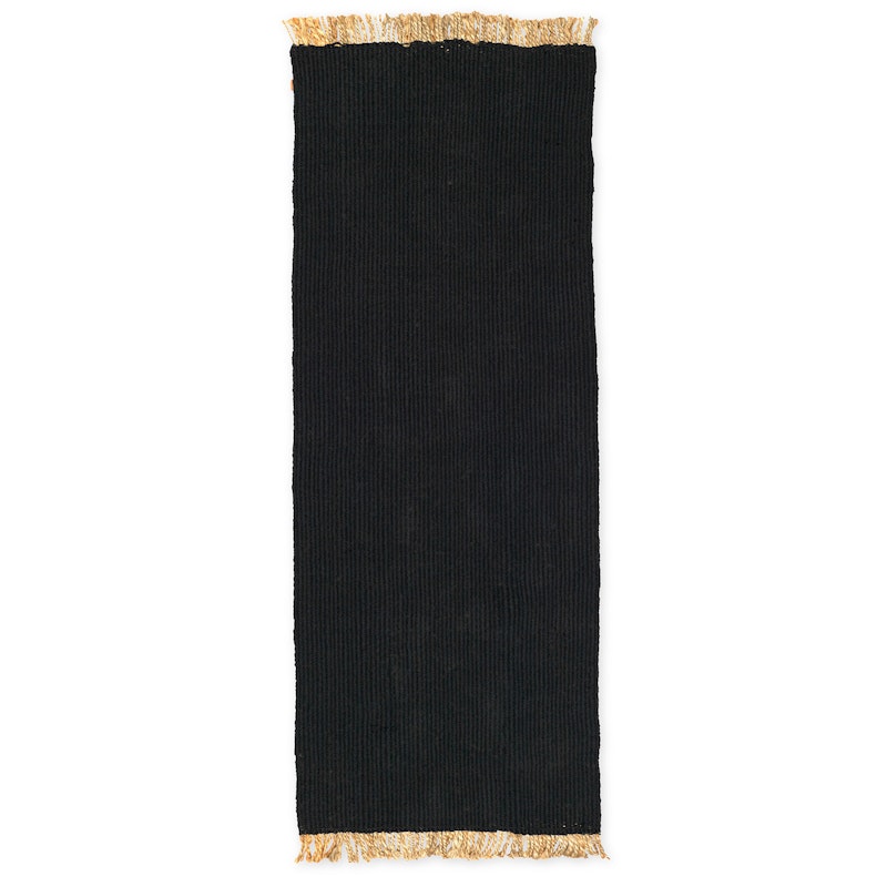 Block Rug 80x200 cm, Black/Natural