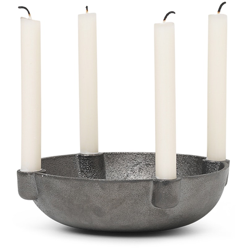 Bowl Candle Holder 14,6 cm, Black brass