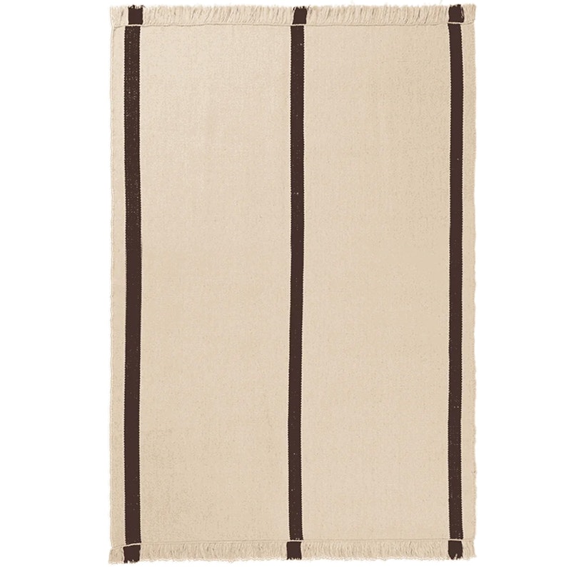 Calm Kelim Rug 140x200 cm Off-white / Coffee