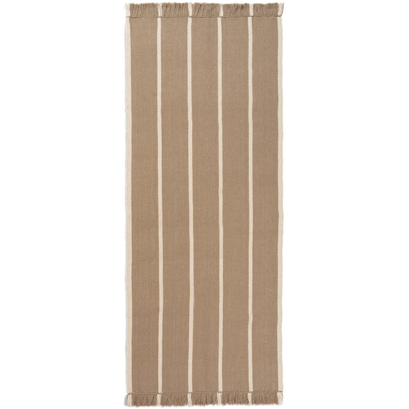 Calm Kelim Rug 80x200 cm, Off-white / Dark Sand