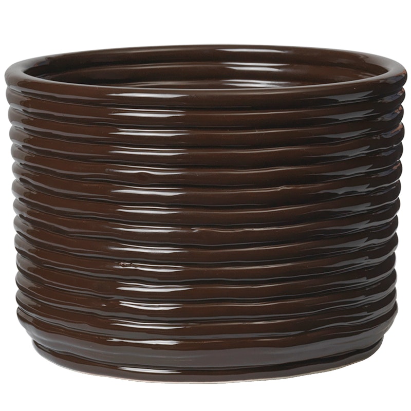 Corduroy Pot H15 cm, Carob Brown