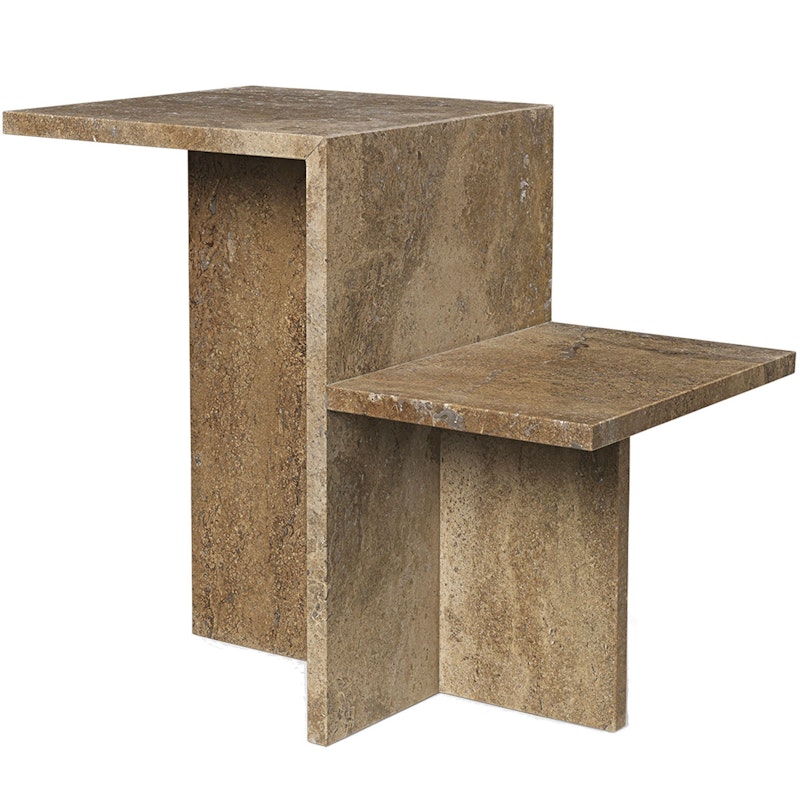 Distinct Side Table Travertine, Dark Brown