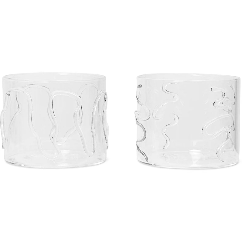 Doodle Drinking Glass 2-pack, 6,5 cm