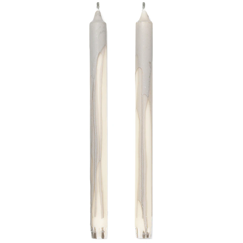 Dryp Candles 30 cm 2-pack, Warm Grey